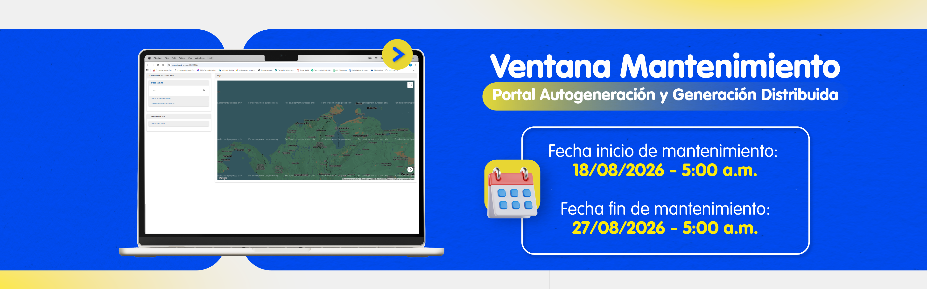 Ventana de mantenimiento - Portal Autogeneración y Generación Distribuida